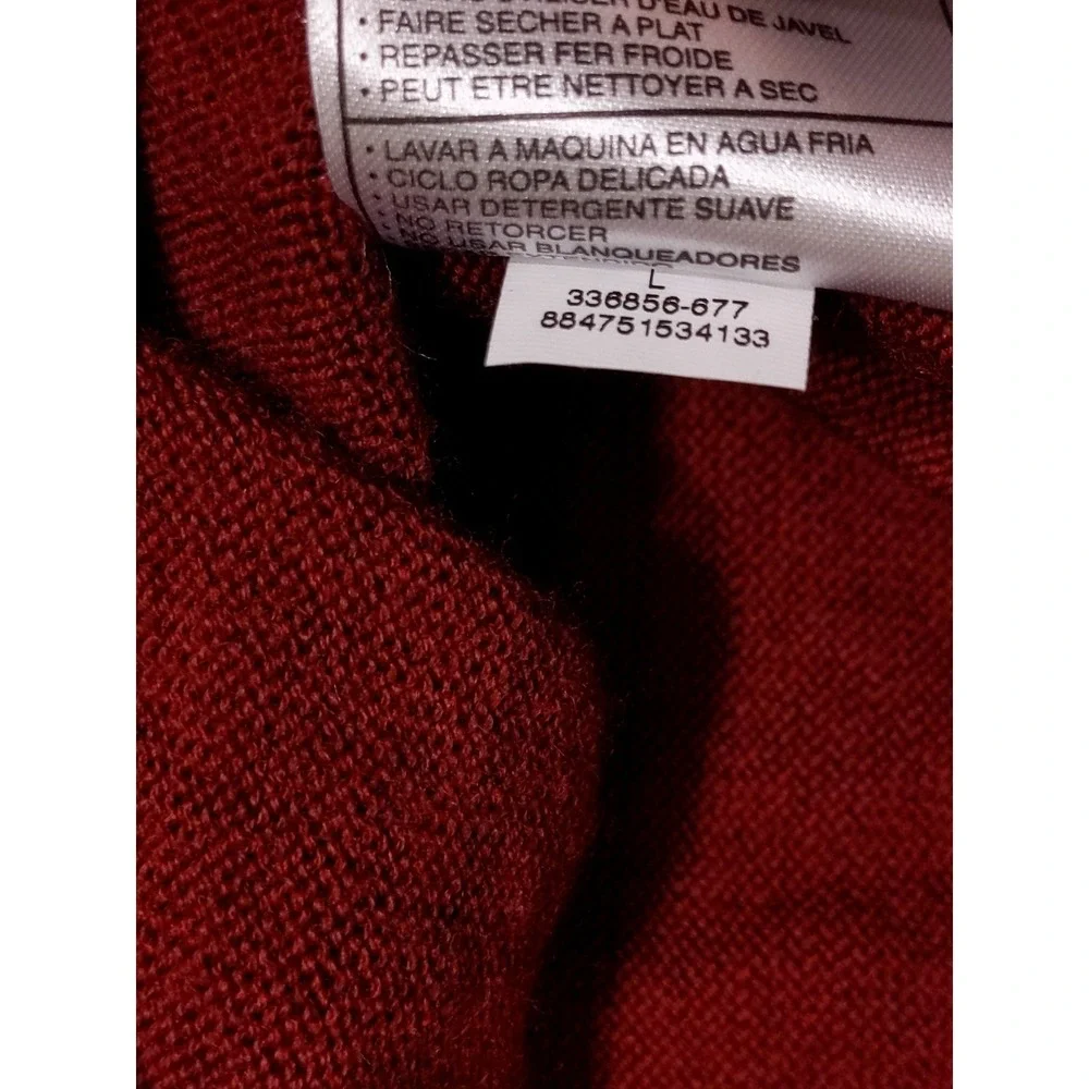 NIKE Tiger Woods 100% Merino Wool 1/4 Zip Pullover Sweater Isleworth Red Large L